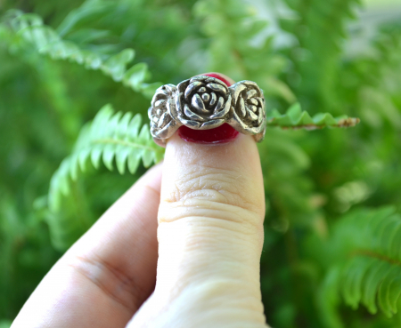 Inel argint masiv vintage Trandafiri [3]