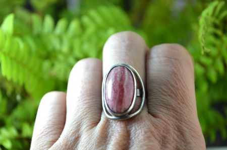 Inel argint Mid-Century, rodocrozit, semnat [2]