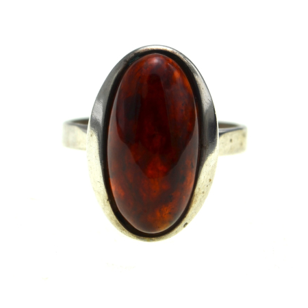 REDUCERI - Inel argint modernist, chihlimbar natural, Polonia