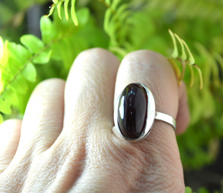 Inel argint modernist, chihlimbar natural, Polonia [2]