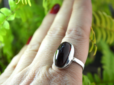 Inel argint modernist, chihlimbar natural, Polonia [1]