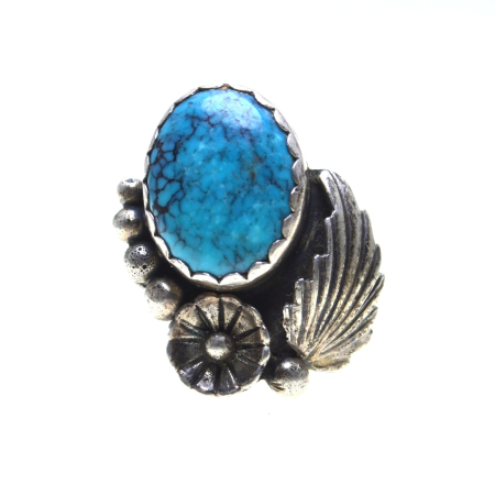 Inele argint - Inel argint Navajo Feather vintage, turcoaz natural