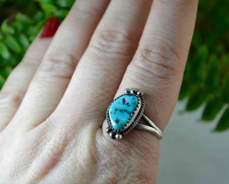 Inel argint Navajo vintage turcoaz natural artizan amerindian indian [1]