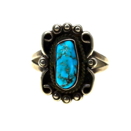 Pietre semipretioase si pretioase - Inel argint Navajo vintage, turcoaz natural Kingman