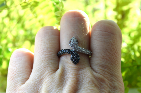 Inel argint Snakes, cristale Cubic zirconia [2]