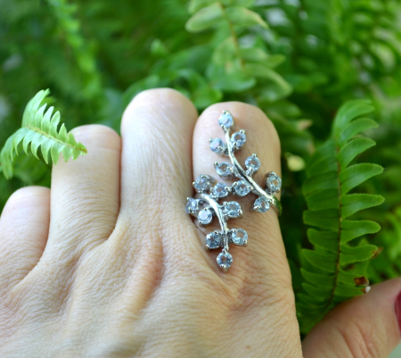 Inel argint statement, Acvamarine naturale [2]