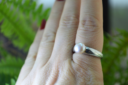 Inel argint Tchibo, perla roz naturala [2]