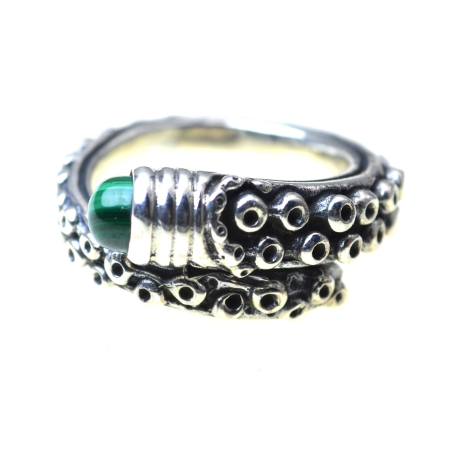 Inele argint - Inel argint Tentacle, malachit