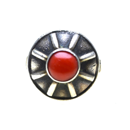 Inele argint - Inel argint vechi, Coral natural, design solar