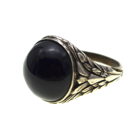 Inele argint - Inel argint vechi de barbat, model Chevalier, onix