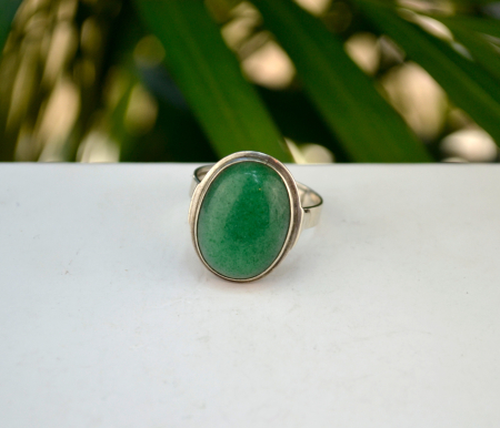 Inel argint vintage, Aventurin natural, design minimalist A Vintage Collection [4]