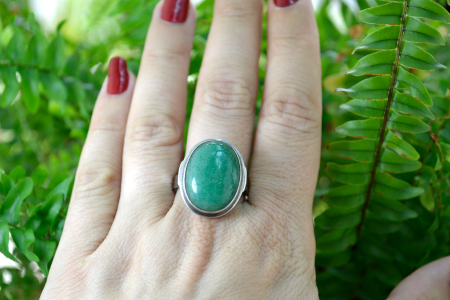 Inel argint vintage, Aventurin natural, design minimalist A Vintage Collection [3]