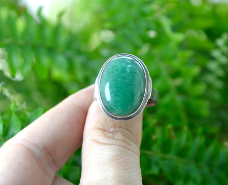 Inel argint vintage, Aventurin natural, design minimalist A Vintage Collection [1]