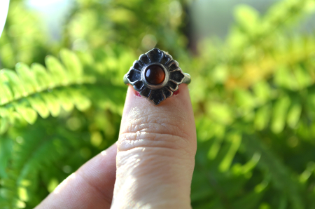 Inel argint vintage, chihlimbar natural, montura clasica [3]