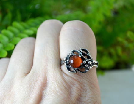 Inel argint vintage chihlimbar natural design Biomorphic [2]