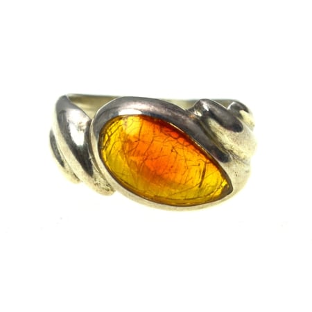 Inele argint - Inel argint vintage, chihlimbar natural, design scandinav