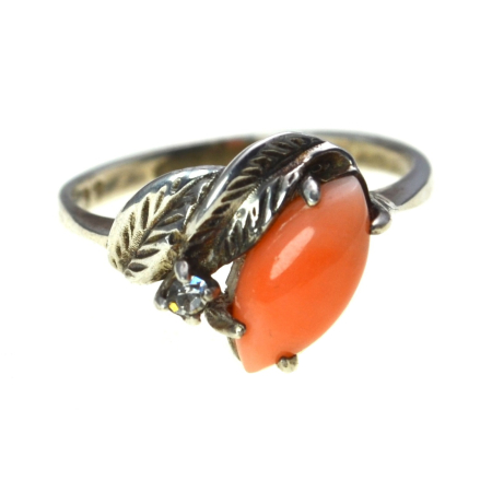 Inele argint - Inel argint vintage coral natural Angel Skin