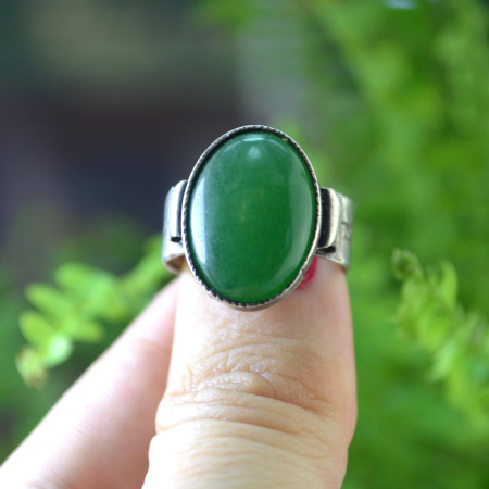 Inel argint vintage cu agat verde A Vintage Collection [2]