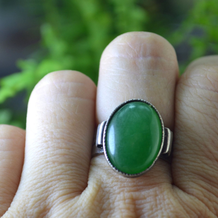 Inel argint vintage cu agat verde A Vintage Collection [1]