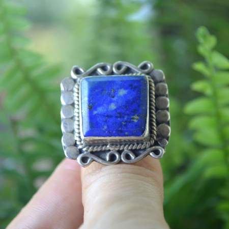 Inel argint vintage cu Lapis Lazuli, design afgan A Vintage Collection [3]