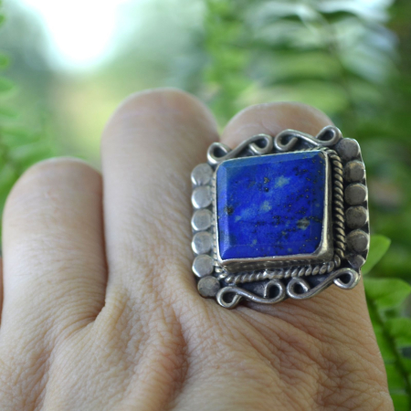 Inel argint vintage cu Lapis Lazuli, design afgan A Vintage Collection [2]