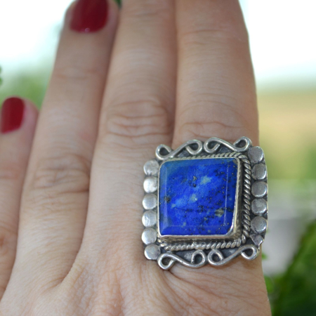 Inel argint vintage cu Lapis Lazuli, design afgan A Vintage Collection [1]