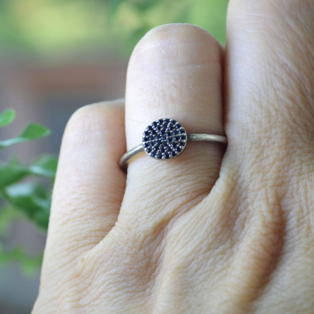 Inel argint vintage Daisy, Black CZ A Vintage Collection [2]