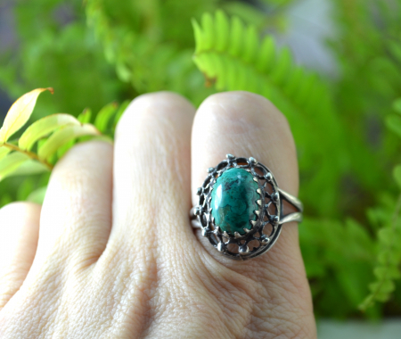 Inel argint vintage, decorat Eilat - Piatra Regelui Solomon [1]