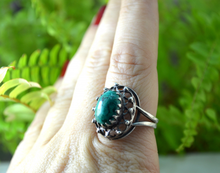 Inel argint vintage, decorat Eilat - Piatra Regelui Solomon [2]