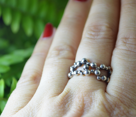 Inel argint vintage, design Molecule [3]