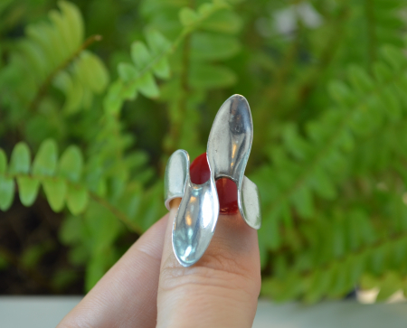 Inel argint vintage, estetica futurista [3]