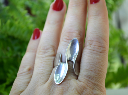 Inel argint vintage, estetica futurista [1]