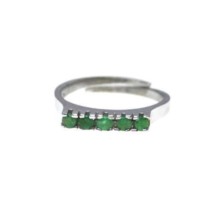 Pietre semipretioase si pretioase - Inel argint vintage Eternity, 5 smaralde naturale