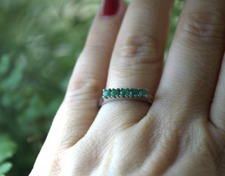 Inel argint vintage Eternity, 5 smaralde naturale [2]