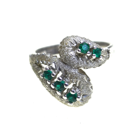 Inele argint - Inel argint vintage, Green Crystal