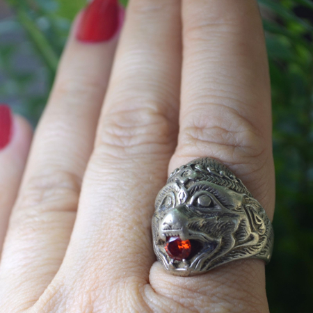 Inel argint vintage, Hanuman, Garnet Crystal A Vintage Collection [1]