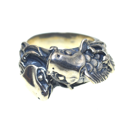 Inele argint - Inel argint vintage, Koi, Yin Yang japonez  A Vintage Collection
