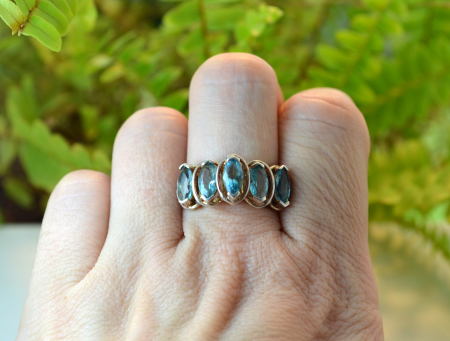 Inel argint vintage model Eternity Topaz Crystal CZ cubic zirconia [1]