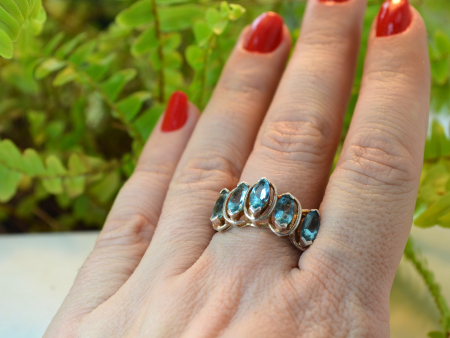 Inel argint vintage model Eternity Topaz Crystal CZ cubic zirconia [3]