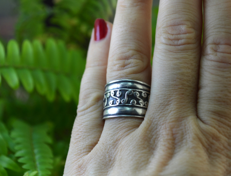Inel argint vintage, model etnic Spirala vietii [1]