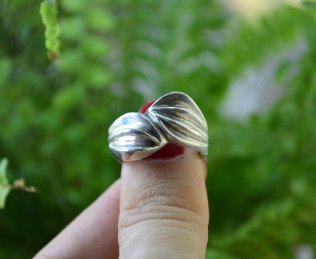 Inel argint vintage, model Waves, atelier mexican [3]