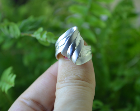 Inel argint vintage modernist, aspect Satin Finish [3]