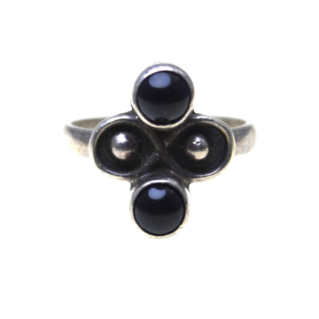 Inele argint - Inel argint vintage, onix negru, estetica modernista