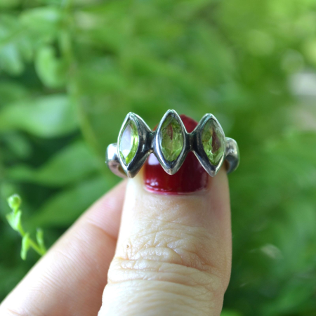 Inel argint vintage, Peridot marquise A Vintage Collection [3]