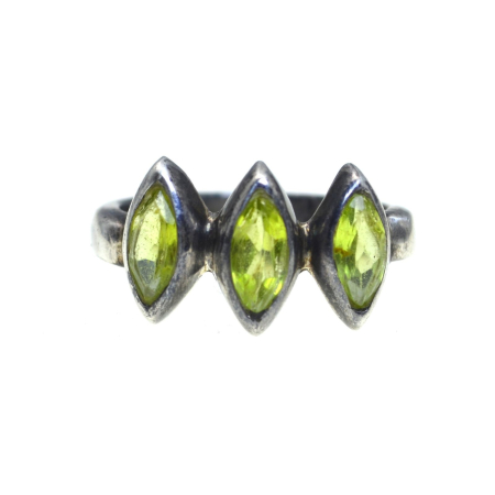 Pietre naturale - Inel argint vintage, Peridot marquise A Vintage Collection