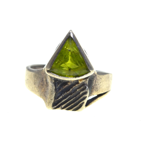 Pietre semipretioase si pretioase - Inel argint vintage, Peridot, stil modernist