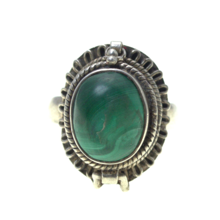 Inele argint - Inel argint vintage Poison Ring, Malachit natural A Vintage Collection