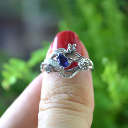 Inel argint vintage rodiat cu Sapphire Crystal CZ A Vintage Collection [3]