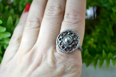Inel argint vintage design etnic simbolistica solara [1]
