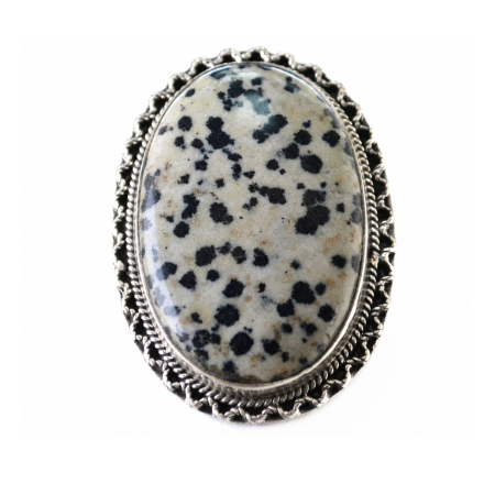 Inele argint - Inel argint vintage statement, Jasp Dalmatian A Vintage Collection